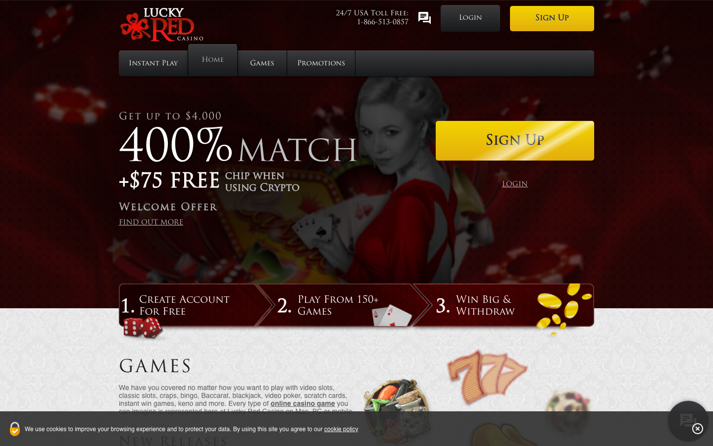 Lucky Red Casino homepage